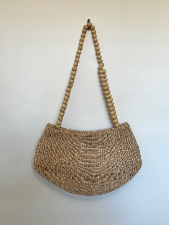 Aranaz Handbags - Aranaz woven bag beach holiday style Wood bead details